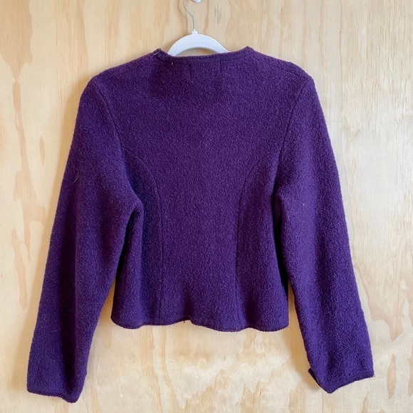 Vintage Braemar Petites by Jeremy Scott | 100% Wool Button Down Sweater Jacket - Picture 5 of 5